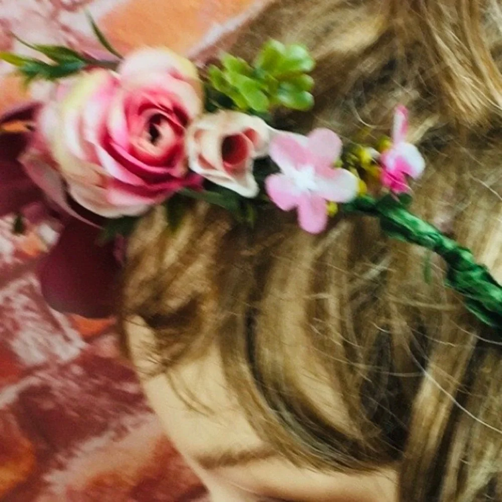 Pink and Purple Flower Crown Headband - Picture 3 of 5